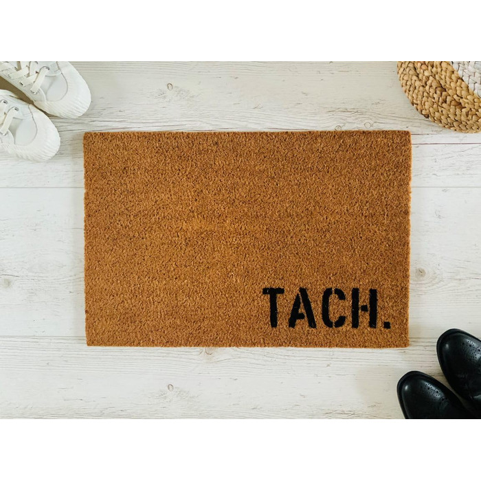 ТАХ. Кокосовий килимок для дверей Килимок для дверей Вхідний килимок Килимок 40 x 60 см з написом Подарунок Весілля День народження Новосілля Різдво Коричневий