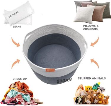 Кошик для зберігання велика корзина для білизни D55XH35см кошик для збору білизни кошик для зберігання ковдр подушок кошики для од