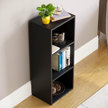 Книжкова полиця Vida Designs Oxford, 3-рівнева, чорна, дерев&39яна, для офісу, меблів для вітальні