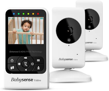 Відеоняня Babysense, дві камери та аудіо, великий діапазон, дисплей кімнатної температури, нічне бачення, двосторонній звязок, кол