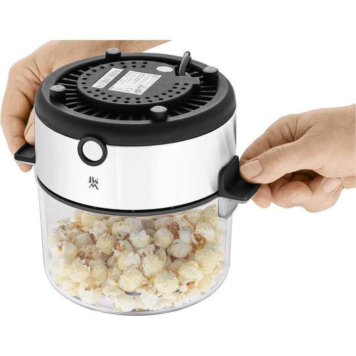 Кухонна міні-машина для попкорну для дому, виробник попкорну, гаряча плита з покриттям, кришка як миска для подачі, отвір для розтоплення масла, попкорн з цукром і сіллю, компактний, матовий з нержавіючої сталі