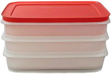 Мл білий/червоний плоский 3 контейнери 1 кришка 36766, 675