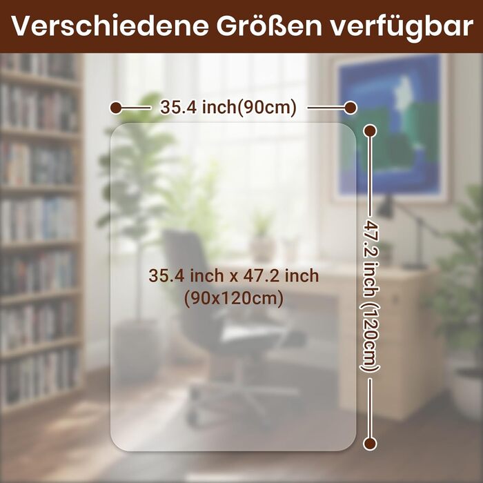 Килимок для офісних стільців COSYLAND, різні розміри - нековзний захисний килимок для стільців, молочно-білий Прозорий захисний килимок для підлоги (90x120 см)