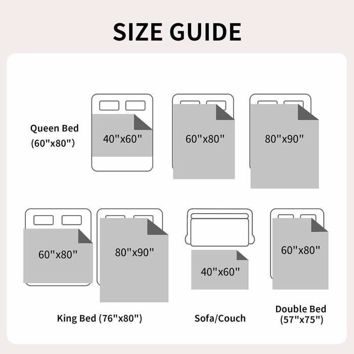Водонепроникна ковдра QIYI для ліжка, дивана, кушетки, двостороння, флісова ковдра, яку можна прати, для захисту меблів та матраців для пар, собак та котів, 102x153 см, чорна/світло-сіра