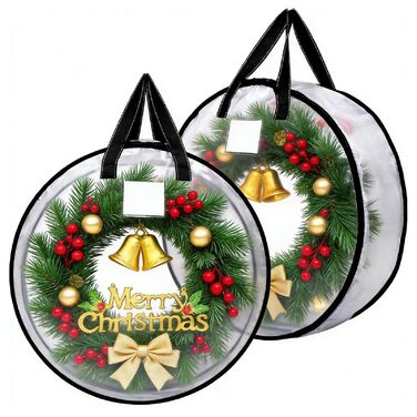 Коробки для зберігання, корони, 2 прозорі кишені для гірлянд органайзер для декорування гірляндами, для різдвяних вечірок, Хеллоуїна, зберігання вдома, шафі, гаражі 76 x 20 см