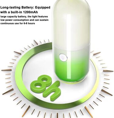 Світлодіодний кемпінговий ліхтарик, портативний ліхтарик, нічник з можливістю перезаряджання, водонепроникний, з 7 режимами освітлення для кемпінгу, походів, риболовлі, надзвичайних ситуацій (зелений)