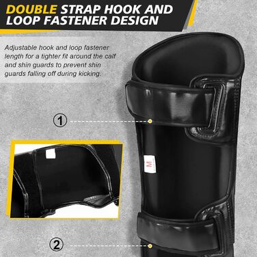Щитки для гомілок NZQXJXZ для кікбоксингу та муай-тай, регульовані захисні накладки на ноги із захистом підйому стопи, спорядження для тренувань з бойових мистецтв, ММА та спарингу