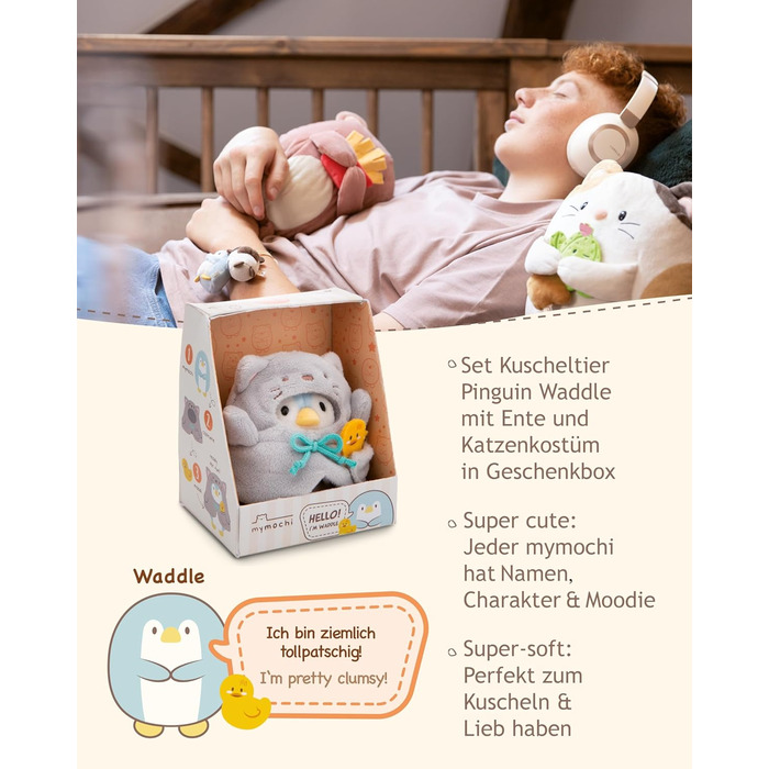 М'яка іграшка NICI mymochi Cuddly Toy Set Penguin Waddle 61143, 8 см