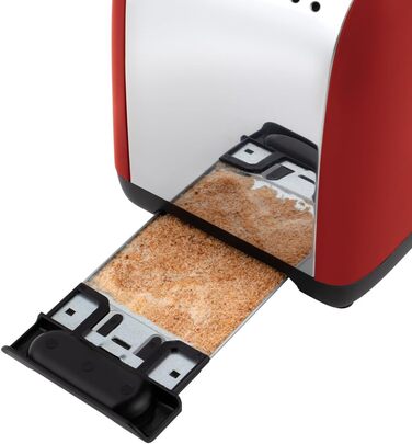 Тостер Russell Hobbs на 2 скибочки Кольори Плюс Нержавіюча сталь Червоний (надширокі слоти для тостів, в т.ч. підставка для булочо