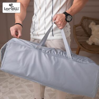 Дитяче ліжечко Lorelli з балдахіном та колесами, 2 в 1 дитяче ліжечко та манеж Sweet Home, ліжечко від народження до 15 кг, бічний вхід, складне, включаючи сумку для перенесення, бежевий