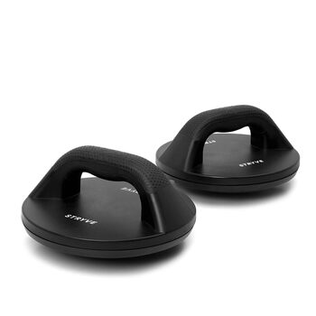 Обертові ручки для віджимань STRYVE - Комплект із 2 турніків для віджимань - 2 насадки з рівнями складності 1 та 2 - Нековзні та зручні для підлоги ручки для стійки на руках - Паралети для домашнього спортзалу - Обладнання для калістеніки