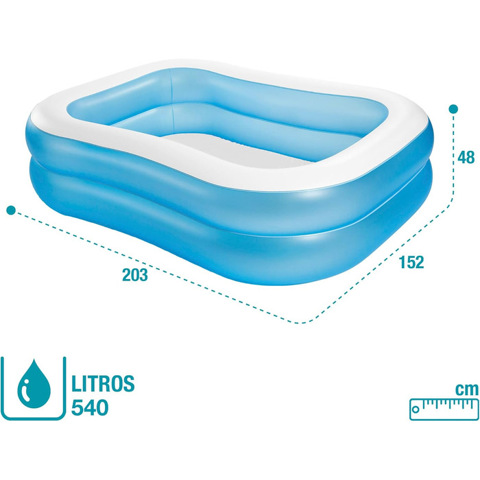 Сімейний басейн Intex Swim Center, розмір у надутому вигляді 203 см x 152 см x 48 см (57180NP)