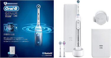 Електричні зубні щітки Oral-B 8200W ротаційні/осцилюючі білі, сріблясті