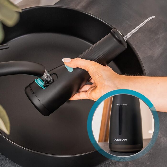 Імпульсів/хв, 90 PSI, резервуар 250 мл, 4 режими, 8 насадок (вкл. ортодонтична/пародонтальна/для язика), поворот на 360, IPX7, компактний та легкий., 1600