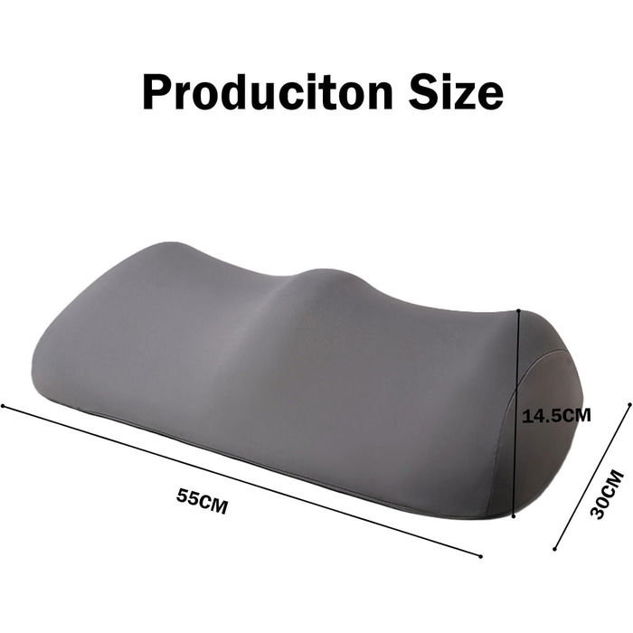 Подушка для підняття ніг, валик для колін та подушка для ніг з піни з ефектом пам&39яті, ергономічна подушка для положення колін та ніг, подушка для колін для тих, хто спить на боці (темно-сіра)