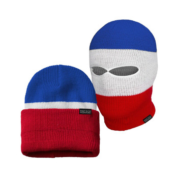 Шапка/Балконний Troublemaker 2 в 1 Синій Білий Червоний Смугастий Маска Шапка Балаклава Ультрас Лижні Хулігани