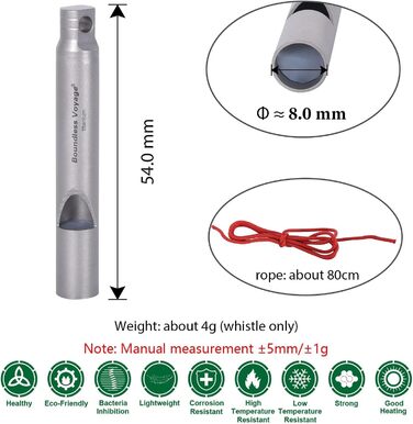 Титанові свистки Кемпінг на відкритому повітрі Піші прогулянки Полювання Скелелазіння Екстрене виживання Гучний свисток Тренер Тре