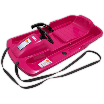 Санки KHW Snow Fox кермові з металевим гальмом, рожеві