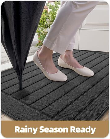 Килимок COLOR&GEOMETRY Dirt Trapper для приміщень 92x152 см Килимок для входу, можна прати в пральній машині, нековзний та абсорбуючий килимок для прихожої, килимок для вхідної зони, коридору та вхідних дверей, сірий, 92 x 152 см (прямокутний)