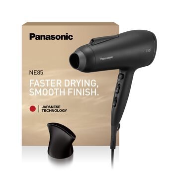 Фен для волосся Panasonic EH-NE85-K825 Fast Dry Serie з іонізацією, 2300 Вт, режимом захисту від перегріву, концентратором та фільтром, що легко очищується, чорний