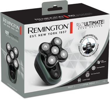 Чоловіча електрична бритва для лисої голови Remington функція Turbo Boost Літій-іонна бритва (5 бритвених головок, гладке гоління макс. 0,2 мм, камера для збору волосся, тример для деталей, водонепроникність) Бритва XR1600