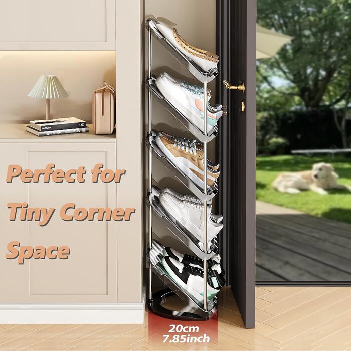 Вузька взуттєва полиця з 2 предметів з 5 ярусами, компактна похила полиця для взуття, взуттєва шафа, місце для зберігання взуття, взуттєва лавка, взуттєва шафа, органайзер для взуттєвої полиці, підставка для взуття, органайзер для взуття, прозора, 5 ярусі