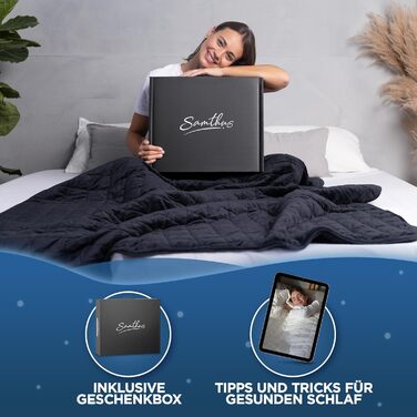 Обтяжена ковдра 135x200 см, 9 кг, шерпа-фліс - сертифікована Oeko-Tex - ковдра для терапії та релаксації - спіть краще з нашою важкою ковдрою - чорна 9,0 кілограмів