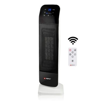 Електричний обігрівач та вентилятор Alpina - коливальний баштовий вентилятор з пультом дистанційного керування та таймером - регульована температура від 15 до 35C - обігрів та охолодження - 20 x 18 x 61 см електричний обігрівач та вентилятор 2000 Вт