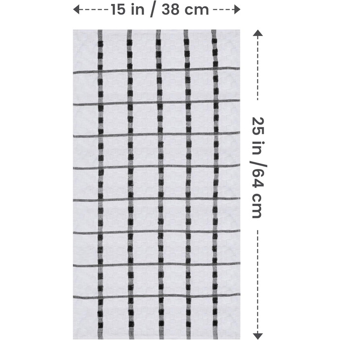 Чайних рушників Кухонні рушники, бавовняний чайний рушник 38 x 64 см - можна прати в машині (чорні та білі) 12 pack чорні та білі,