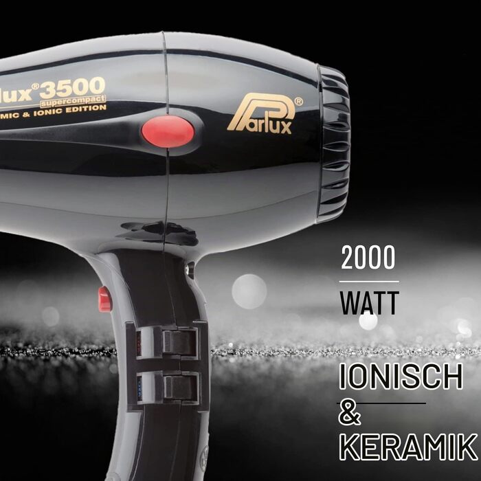 Професійний фен Parlux 3500 SuperCompact Ceramic Ion, чорний