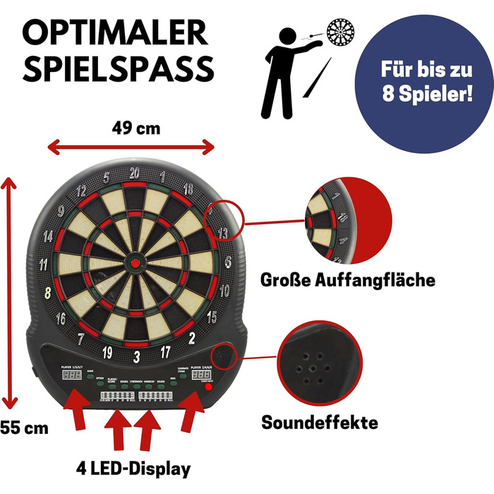 Найкращий спортивний електронний дартс у Блекпулі Електронний дартс зі світлодіодними дисплеями Електронний дартс з 12 дротиками та запасними наконечниками Високоякісний дартс-машина для 8 гравців