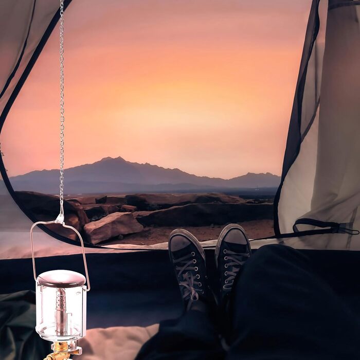 Газовий кемпінговий ліхтар Healeved, портативний ліхтар для намету на відкритому повітрі, виготовлений з міцного матеріалу, підходить для плоских та довгих газових балонів, тепле освітлення для кемпінгу та подорожей