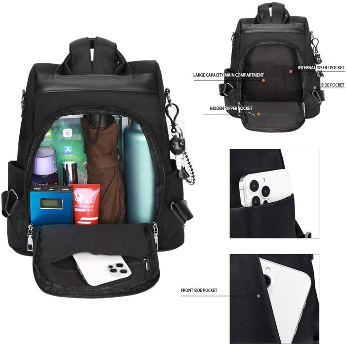 Рюкзак жіночий елегантний, протикрадіжний рюкзак, невеликий рюкзак для дівчат і жінок, міський рюкзак сучасний для школи, роботи,