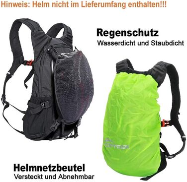 Велосипедний рюкзак Toptrek 18L Ultralight велосипедний рюкзак з дощовиком та чохлом для шолома Гідратаційний рюкзак Водонепроникний велосипедний рюкзак Спортивний рюкзак Гідратаційний рюкзак для чоловіків MTB чорний