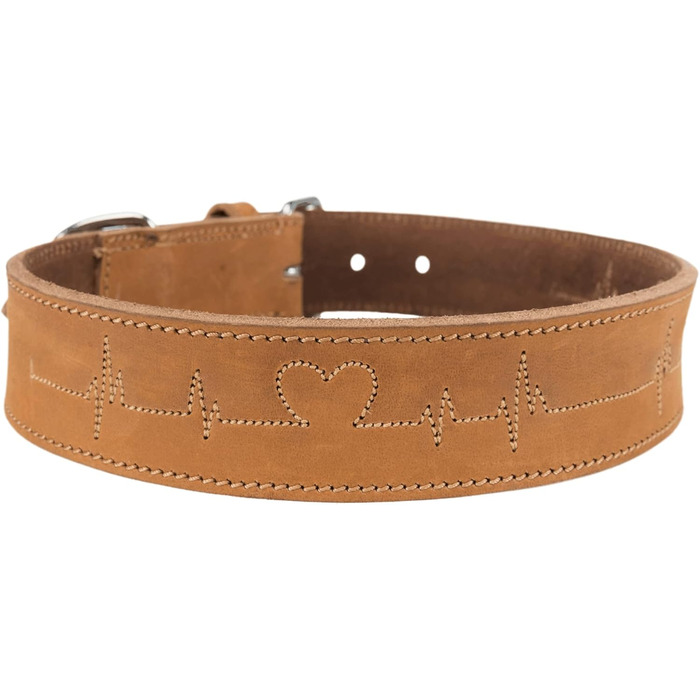 Нашийник Trixie Рустик шкіряний, розмір LXL обхват шиї 5766 см/30 мм, коричневий - шкіряний нашийник класичного дизайну для великих та дуже великих собак, для комфортного вигулу, 19017 коричневий L-XL 55-65 см/40 мм