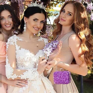 Блискуча вечірня сумочка-клатч у формі кулі, інкрустована стразами та паєтками, фіолетова