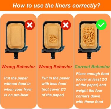Папір для випічки BYKITCHEN для фритюрниці Шухляда Ninja Flex AF500EU 10,4 л, 120 шт. Аксесуари для фритюрниці/фритюрниці для Ninja Foodi Flexdrawer Dual Zone, також сумісний із великим папером для випічки Cecotec Dual 9000 9 л