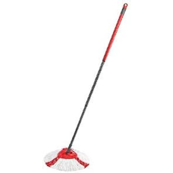 Комплект швабри Vileda Turbo, підлогова швабра з телескопічною ручкою, насадка з мікрофібри з силовими волокнами та відро з силови