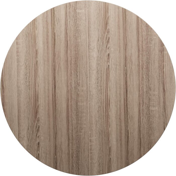 Круглий обідній стіл MSFE, круглий кухонний стіл 120 см, дерев&39яний кухонний стіл, ретро-індустріальний обідній стіл з чорними металевими ніжками та оздобленням з натурального горіха, лише 1 круглий стіл