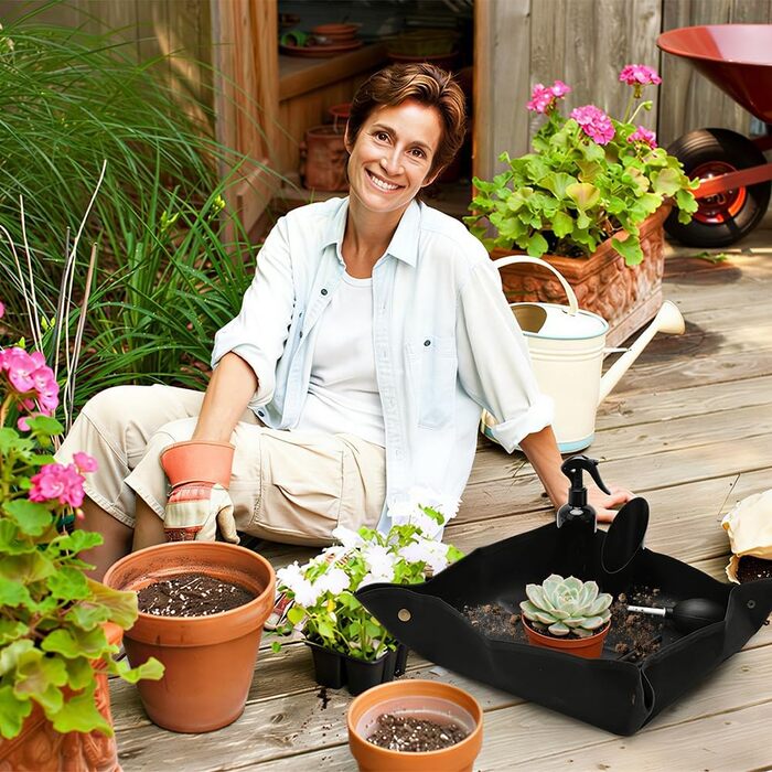 Набір інструментів для бонсай, 17 предметів, з килимком для пересадки рослин 50х50 см. Комплект інструментів для сукулентів та догляду за садом для бонсай, пересадки та догляду за рослинами.