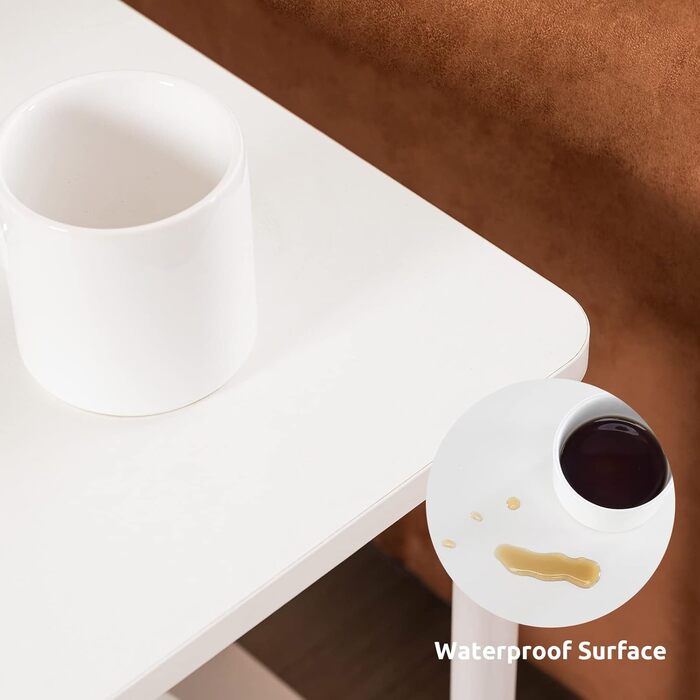 Дерев&39яний приставний столик APICIZON, 2-ярусний приставний столик, білий, вузька тумбочка, 40x30x52 см, маленькі приставні столики з місцем для зберігання, вузькі приставні столики для вітальні, спальні, балкону, 40x30x52 см, білий