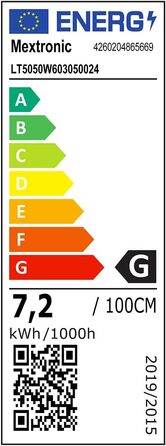 Світлодіодна стрічка Mextronic 5050, холодне біле світло (6000K), 36W, 500 см, 24V, IP20
