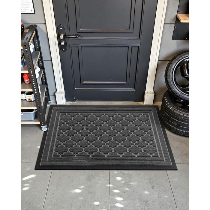 Килимок для вулиці Color G, міцний 60 x 90 см, нековзний, миється, водонепроникний, брудозахисний килимок для вхідних дверей, входу, балкону (сірий) сірий 60 x 90 см (прямокутний)