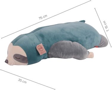 Плюшева подушка UNUS Sloth, 75 см, бірюзовий колір, м&39яка та пухнаста подушка для сну на боці, подушка для годування, подушка для вагітних, бірюзовий колір середнього розміру
