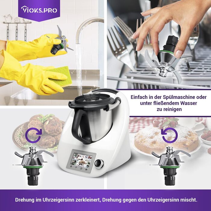 О ks.pro Thermomix Knife TM5 Заміна для Vorwerk Ніж Thermomix TM5 - Ніж Vorwerk Thermomix TM5 Змінний ніж з нержавіючої сталі SUS420 - Аксесуари Thermomix TM5 та запчастини до Thermomix TM5