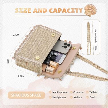 Літня пляжна сумка-тоут для жінок, плетена сумка для відпочинку з маленьким ланцюжковим клатчем, колір хакі