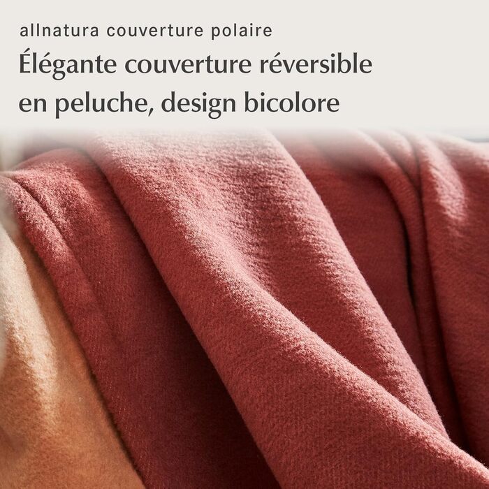 Великий пухнастий бавовняний плед allnatura Cotona-Double 140x200 см сірого кольору, зроблено в Німеччині - екологічний плед для дивана 100 органічна бавовна - плед, який можна прати в пральній машині, плед для дивана сірого кольору, двосторонній вигляд