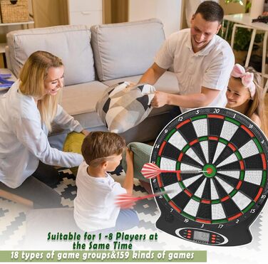 Електронні мішки для дартсу для дорослих та дітей з цифровим світлодіодним дисплеєм для відображення результатів та м&39якими наконечниками для дартсу, автоматична гра з електронним підрахунком очок, 28 ігор, 159 режимів, підходить