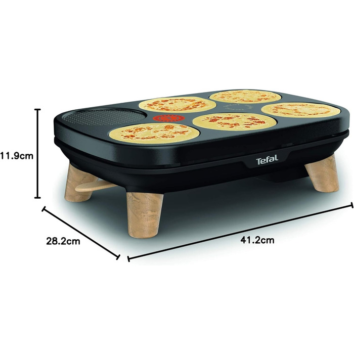 Галети, млинці Млинці для гурманів, пластикові, чорні, 900812 Tfal crpire Deux plaques amovibles antiadhsives Temprature rglable Multi Usage