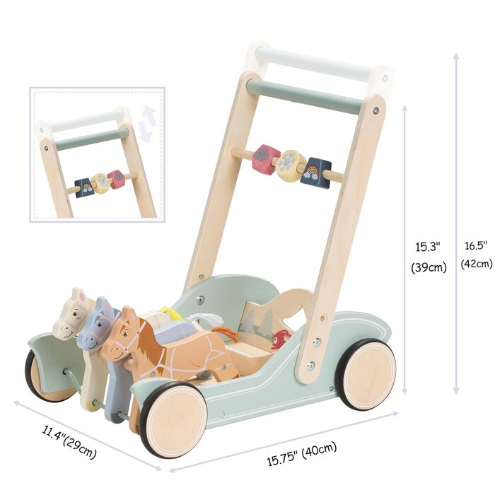 Гігантська квасоля Baby Walker Wood, Baby Baby Walker для хлопчиків і дівчаток, Галопуючі поні, Baby Baby Walker, Дитячі ходунки від 1 року можуть мати моторику Дерев'яний поштовх і